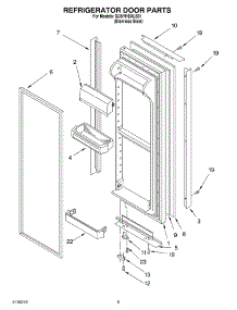 06 - Refrigerator Door Parts parts for Whirlpool Refrigerator GD5YHEXLS01 from AppliancePartsPros.com