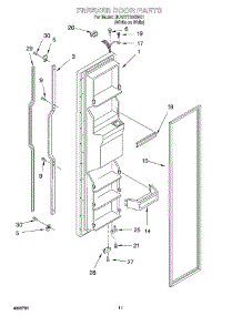 06 - Freezer Door parts for Whirlpool Refrigerator 3KART730GW01 from AppliancePartsPros.com