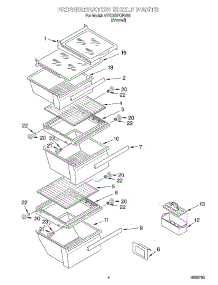 03 - Refrigerator Shelf parts for Whirlpool Refrigerator 4YED22PQFN03 from AppliancePartsPros.com