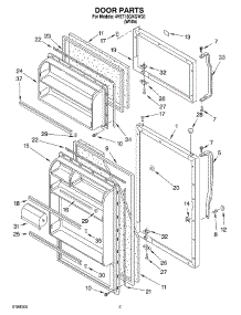 02 - Door parts for Whirlpool Refrigerator 4VET18GKGW02 from AppliancePartsPros.com