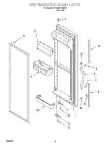 07 - Refrigerator Door parts for Whirlpool Refrigerator 4YED22PQFN03 from AppliancePartsPros.com
