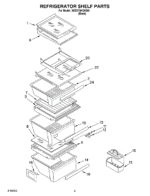 04 - Refrigerator Shelf parts for Whirlpool Refrigerator 3XED7SHGKB01 from AppliancePartsPros.com