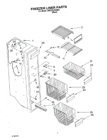 05 - Freezer Liner parts for Whirlpool Refrigerator 3XED7SHGKB01 from AppliancePartsPros.com