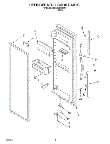 07 - Refrigerator Door parts for Whirlpool Refrigerator 3XED7SHGKB01 from AppliancePartsPros.com