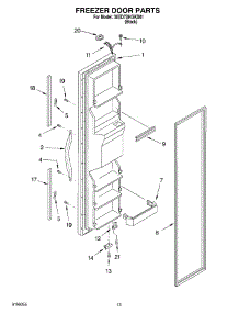08 - Freezer Door parts for Whirlpool Refrigerator 3XED7SHGKB01 from AppliancePartsPros.com