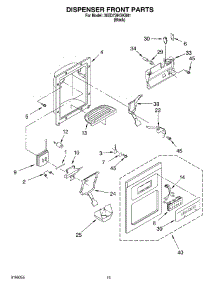 09 - Dispenser Front parts for Whirlpool Refrigerator 3XED7SHGKB01 from AppliancePartsPros.com