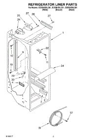 02 - Refrigerator Liner Parts parts for Whirlpool Refrigerator GD5SHGXLT01 from AppliancePartsPros.com