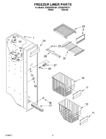 04 - Freezer Liner Parts parts for Whirlpool Refrigerator ED5SHEXKT01 from AppliancePartsPros.com