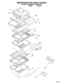 03 - Refrigerator Shelf Parts parts for Whirlpool Refrigerator ED5SHEXKQ01 from AppliancePartsPros.com