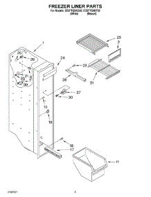 04 - Freezer Liner Parts parts for Whirlpool Refrigerator ED5FTGXKQ02 from AppliancePartsPros.com