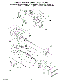 06 - Motor And Ice Container parts for Whirlpool Refrigerator GS2SHGXLT01 from AppliancePartsPros.com