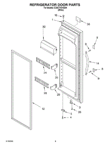 06 - Refrigerator Door parts for Whirlpool Refrigerator ED0GTKXKQ04 from AppliancePartsPros.com