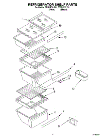 03 - Refrigerator Shelf parts for Whirlpool Refrigerator ED5FHEXLQ01 from AppliancePartsPros.com