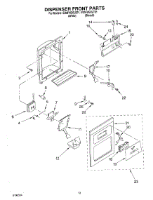 08 - Dispenser Front parts for Whirlpool Refrigerator ED5FHEXLQ01 from AppliancePartsPros.com