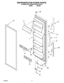 06 - Refrigerator Door parts for Whirlpool Refrigerator ED2GTQXKT04 from AppliancePartsPros.com