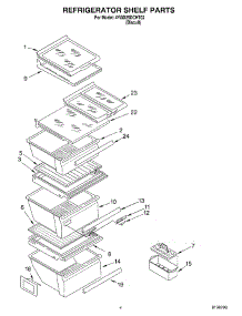 03 - Refrigerator Shelf parts for Whirlpool Refrigerator 4YGD25DCHT02 from AppliancePartsPros.com