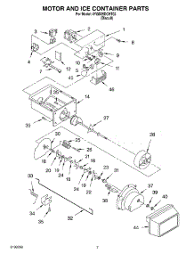 05 - Motor And Ice Container parts for Whirlpool Refrigerator 4YGD25DCHT02 from AppliancePartsPros.com