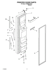 07 - Freezer Door parts for Whirlpool Refrigerator 4YGD25DCHT02 from AppliancePartsPros.com