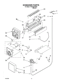 12 - Ice Maker, Optional parts for Whirlpool Refrigerator 4YGD25DCHT02 from AppliancePartsPros.com
