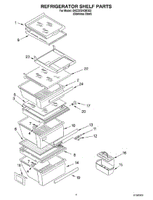 03 - Refrigerator Shelf Parts parts for Whirlpool Refrigerator 3XED5SHGKS02 from AppliancePartsPros.com