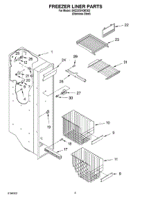04 - Freezer Liner Parts parts for Whirlpool Refrigerator 3XED5SHGKS02 from AppliancePartsPros.com