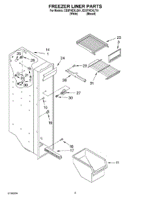 04 - Freezer Liner parts for Whirlpool Refrigerator ED5FHEXLT01 from AppliancePartsPros.com