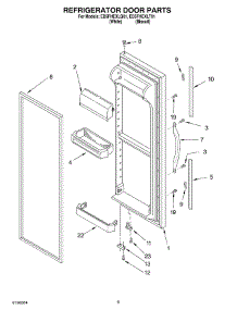 06 - Refrigerator Door parts for Whirlpool Refrigerator ED5FHEXLT01 from AppliancePartsPros.com