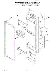 06 - Refrigerator Door parts for Whirlpool Refrigerator GD5LHGXLQ02 from AppliancePartsPros.com
