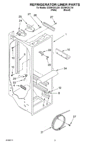 02 - Refrigerator Liner parts for Whirlpool Refrigerator GD5NHGXLT01 from AppliancePartsPros.com