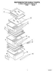 03 - Refrigerator Shelf parts for Whirlpool Refrigerator GD5NHGXLT01 from AppliancePartsPros.com