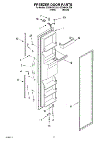 07 - Freezer Door parts for Whirlpool Refrigerator GD5NHGXLT01 from AppliancePartsPros.com
