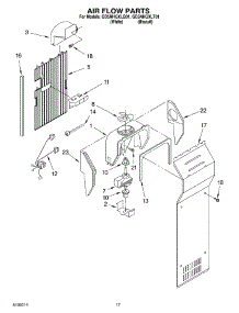 10 - Air Flow parts for Whirlpool Refrigerator GD5NHGXLT01 from AppliancePartsPros.com
