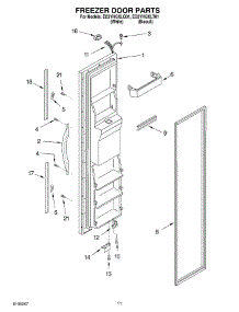 08 - Freezer Door parts for Whirlpool Refrigerator ED2YHGXLQ01 from AppliancePartsPros.com