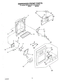 08 - Dispenser Front Parts parts for Whirlpool Refrigerator ED7FHGXKQ01 from AppliancePartsPros.com