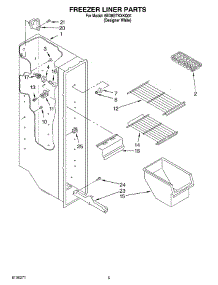 03 - Freezer Liner parts for Whirlpool Refrigerator 6ED0GTKXKQ01 from AppliancePartsPros.com