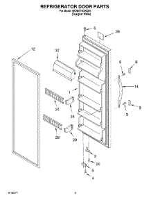 06 - Refrigerator Door parts for Whirlpool Refrigerator 6ED0GTKXKQ01 from AppliancePartsPros.com