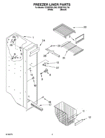 04 - Freezer Liner parts for Whirlpool Refrigerator ED5NTGXLT00 from AppliancePartsPros.com