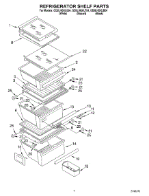 03 - Refrigerator Shelf parts for Whirlpool Refrigerator GD2LHGXLQ04 from AppliancePartsPros.com