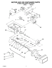 05 - Motor And Ice Container parts for Whirlpool Refrigerator ED2FTGXKQ03 from AppliancePartsPros.com