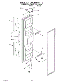 07 - Freezer Door parts for Whirlpool Refrigerator ED2FTGXKQ03 from AppliancePartsPros.com