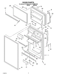 02 - Door parts for Whirlpool Refrigerator ET1FHMXLQ00 from AppliancePartsPros.com