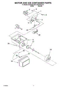 05 - Motor And Ice Container parts for Whirlpool Refrigerator ED2NTGXLT01 from AppliancePartsPros.com