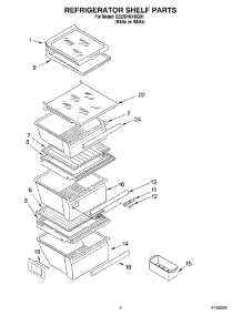 03 - Refrigerator Shelf parts for Whirlpool Refrigerator GD2SHKXKQ01 from AppliancePartsPros.com