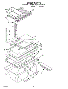 06 - Shelf, Optional parts for Whirlpool Refrigerator ET8GHMXLT00 from AppliancePartsPros.com