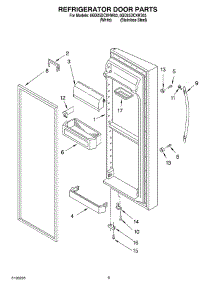 06 - Refrigerator Door parts for Whirlpool Refrigerator 6GD25DCXHS03 from AppliancePartsPros.com
