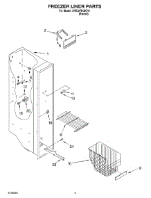 04 - Freezer Liner parts for Whirlpool Refrigerator 4YED2FHQKT01 from AppliancePartsPros.com