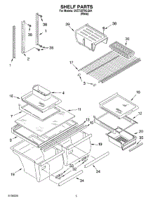 03 - Shelf parts for Whirlpool Refrigerator 5VET3DTKLQ01 from AppliancePartsPros.com