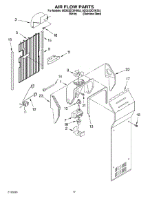 10 - Air Flow parts for Whirlpool Refrigerator 6GD25DCXHW03 from AppliancePartsPros.com