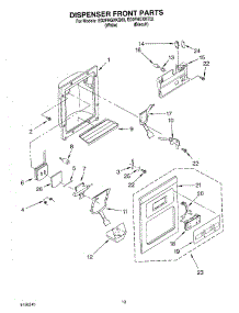 08 - Dispenser Front parts for Whirlpool Refrigerator ED2FHGXKQ03 from AppliancePartsPros.com