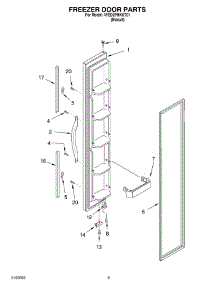06 - Freezer Door parts for Whirlpool Refrigerator 4YED2FHKKT01 from AppliancePartsPros.com